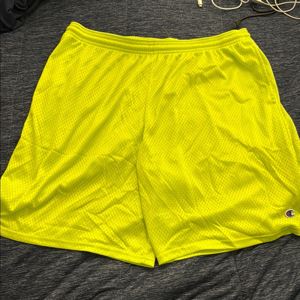 Champion Yellow Athletic Shorts Lightweight Breathable